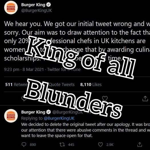 Burger King Tweets on International Womens day